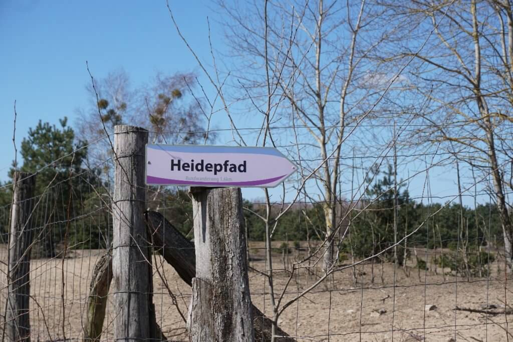 Heidepfad Schild