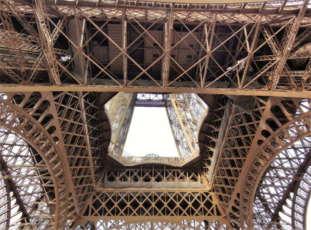 Blick von unten Eiffelturm Paris mit Tipps