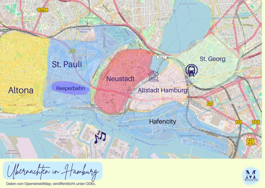 Übersicht Viertel in Hamburg zum Übernachten