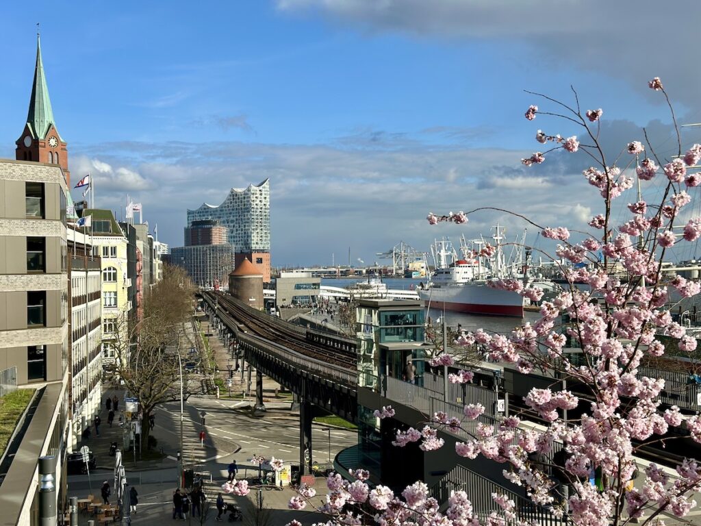 Blick auf die Elbphilharmonie