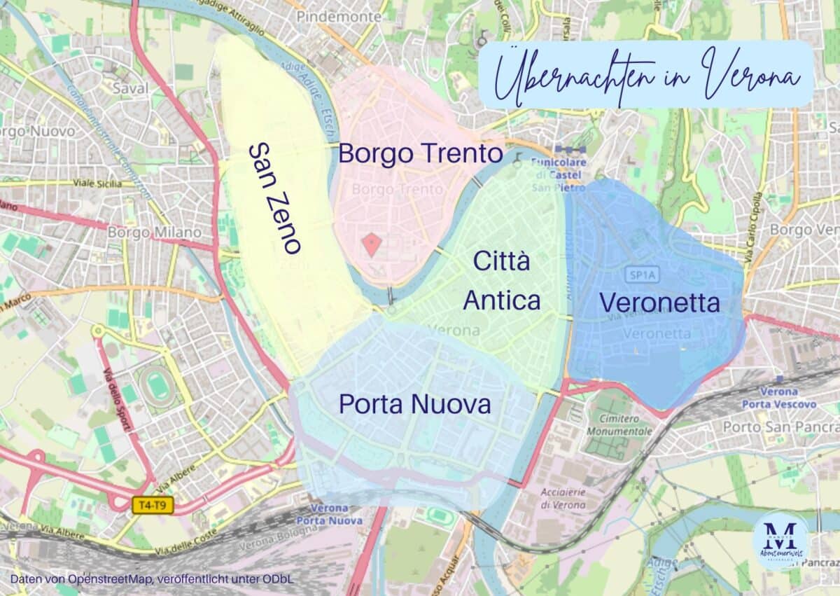 übernachten in Verona Karte