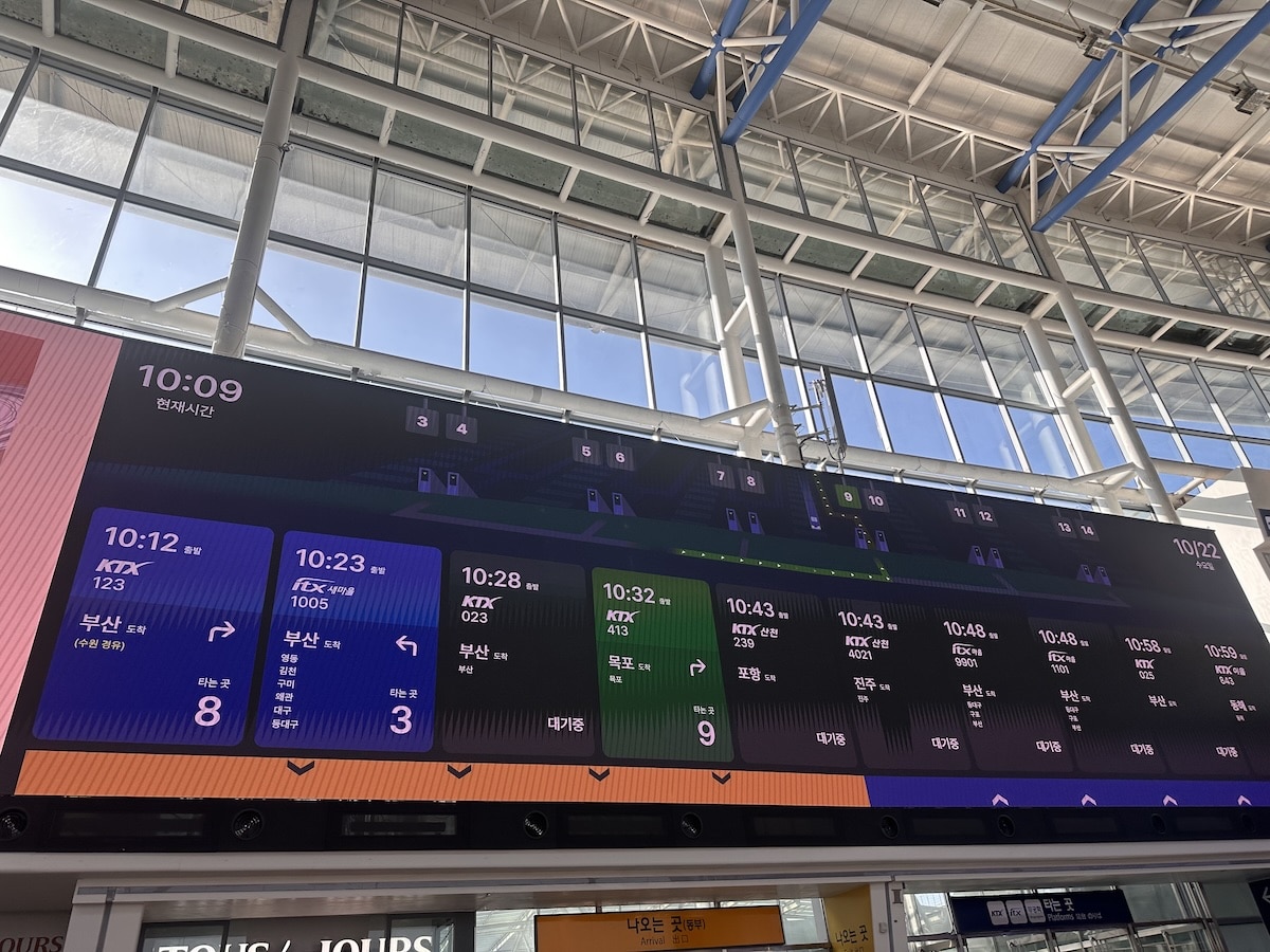 Zugfahren Korea Anzeigentafel