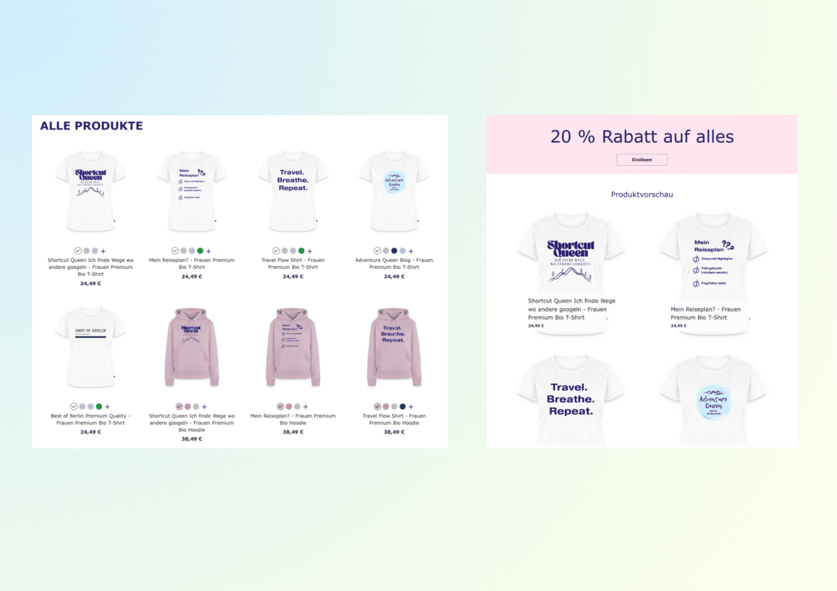 Merchandise Shop als Reiseblog Einnahmequelle