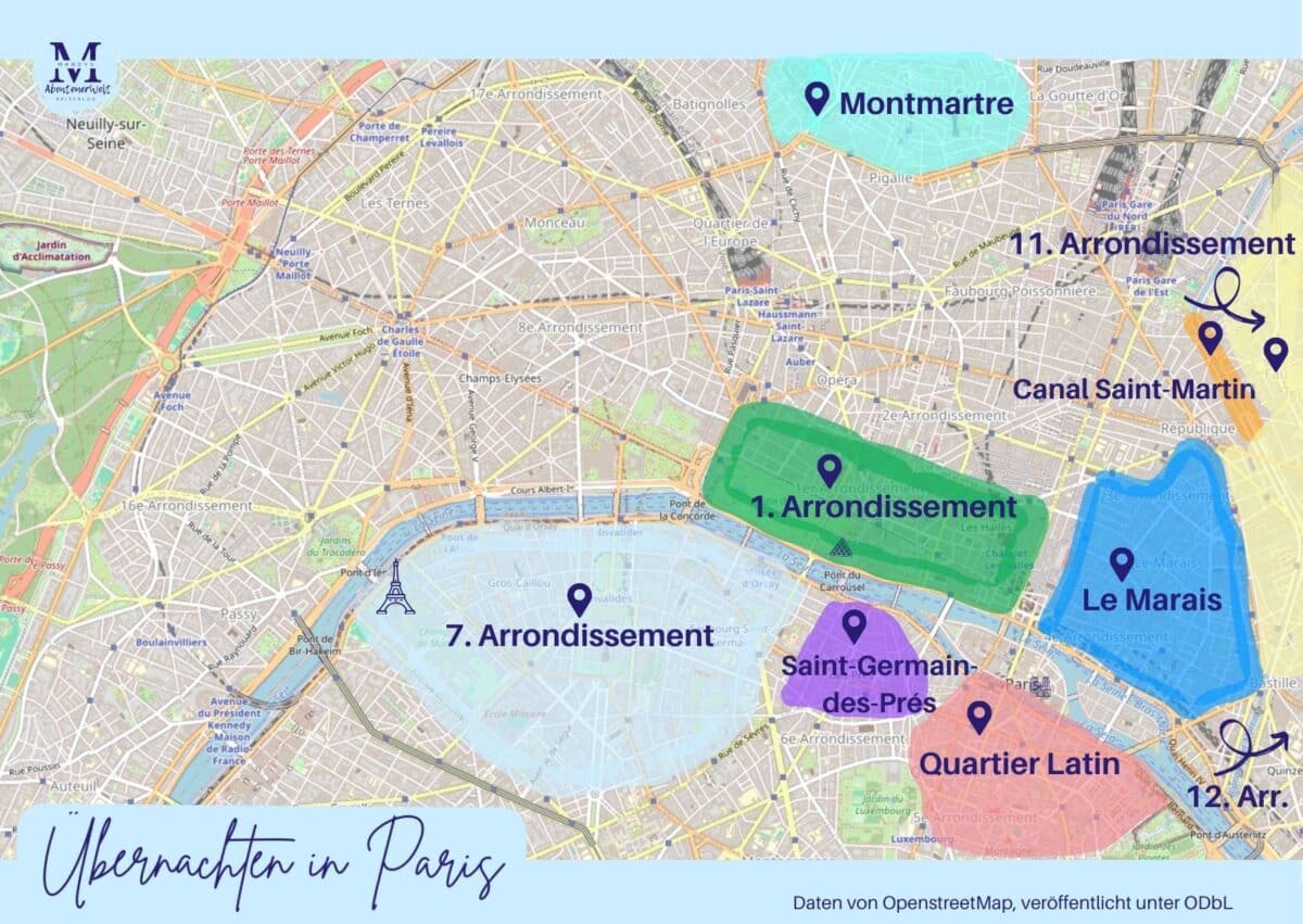 Paris Überblick Viertel zum Übernachten