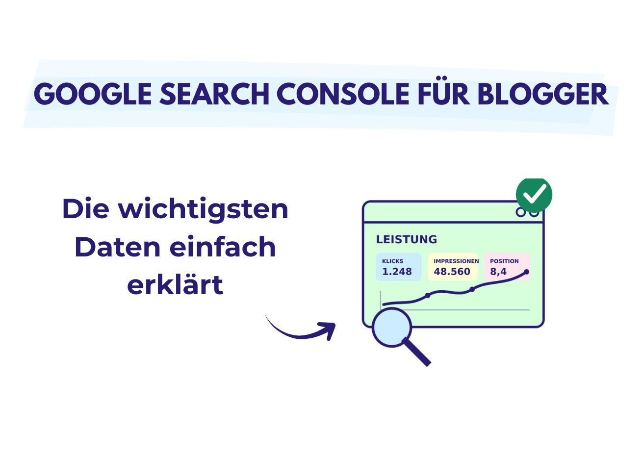 Grafik zur Google Search Console zeigt Klicks, Impressionen und Position sowie wichtige Daten für Blogger einfach erklärt.